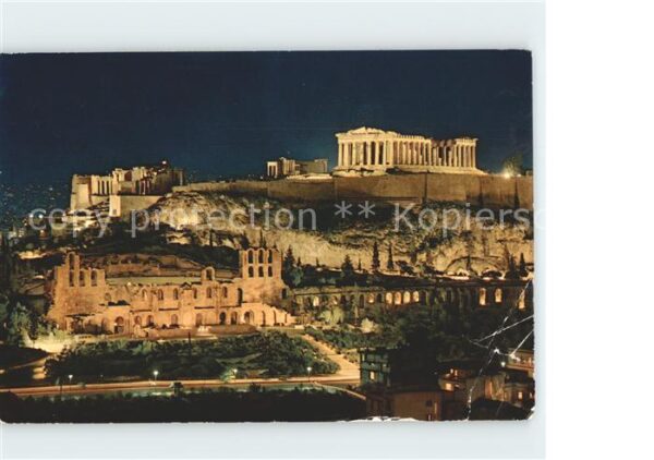 Athenes Athen beleuchtete Akropolis Tempel Antike
