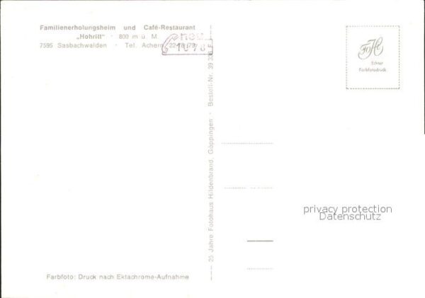 Sasbachwalden Familienerholungsheim-Cafe-Restaurant H – Bild 2