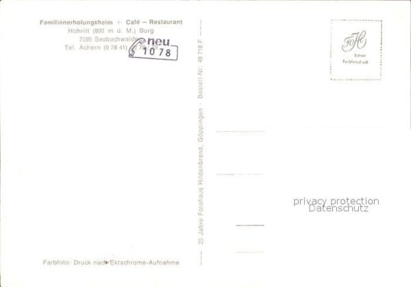 Sasbachwalden Familienerholungsheim-Cafe-Restaurant H – Bild 2