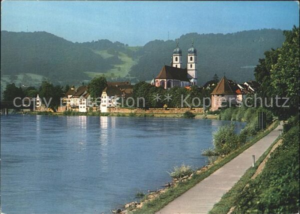 Saeckingen Rhein Rheinpromenade Historische Rheinbrücke