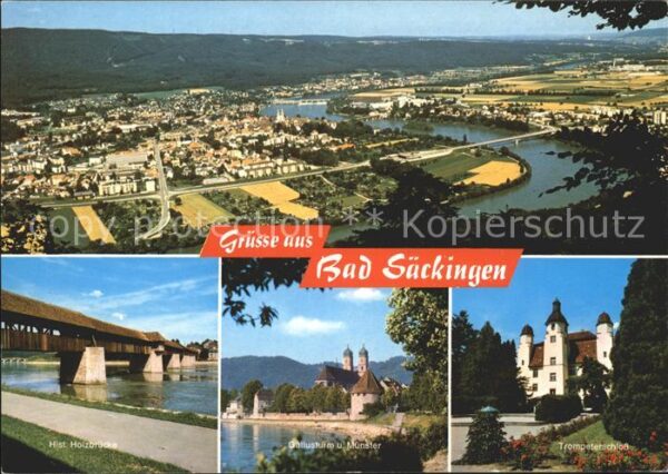 Bad Saeckingen Holzbrücke Trompeterschloss Gallusturm