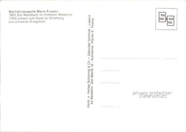 Mambach Zell Wallfahrtskapelle Maria Frieden – Bild 2
