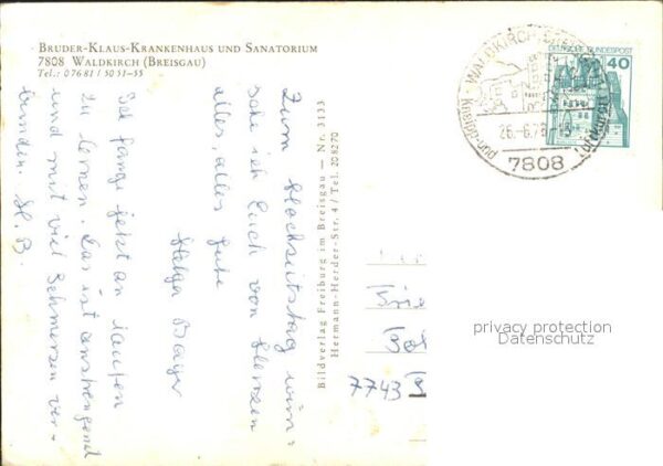 Waldkirch Breisgau Bruder-Klaus-Krankenhaus Sanatorium – Bild 2