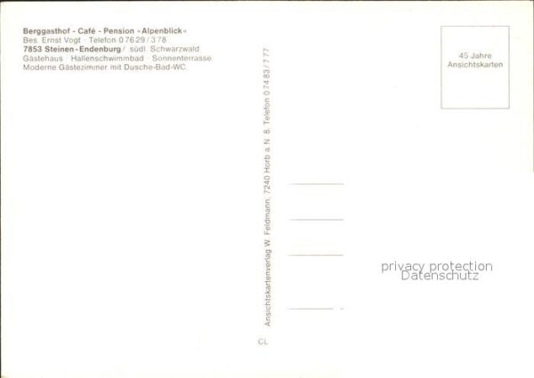 Steinen Wiesental Endenburg Berggasthof-Cafe-Pension Alpe – Bild 2