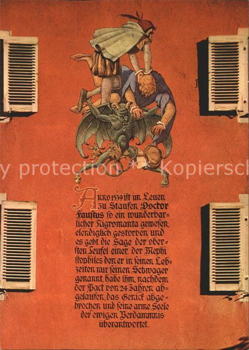 Staufen Breisgau Inschrift am Löwen