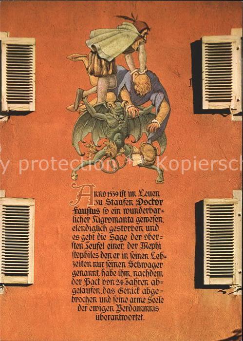 Staufen Breisgau Inschrift Gasthaus zum Löwen