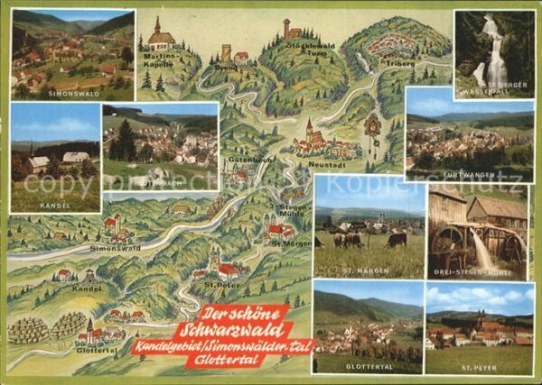Panoramakarte Schwarzwald Kandelgebiet Simonswälder-T