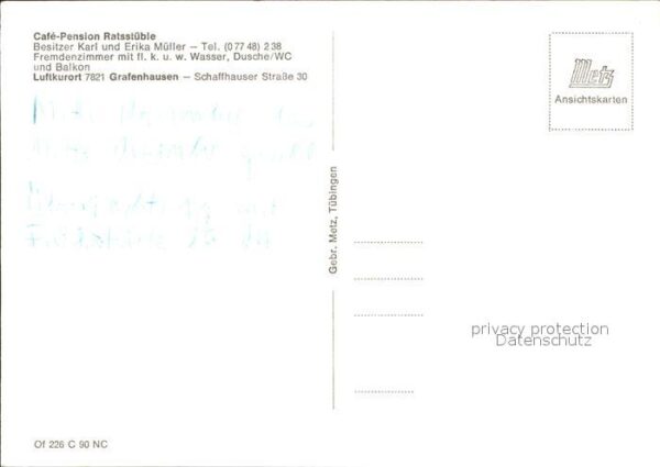 Grafenhausen Schwarzwald Cafe-Pension Ratsstüble – Bild 2