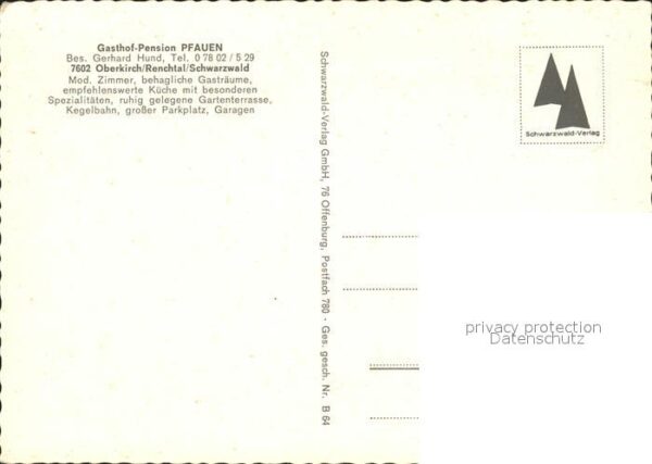 Oberkirch Baden Renchtal Gasthof-Pension Pfauen – Bild 2