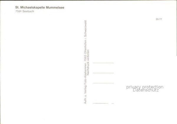 Seebach Ortenaukreis St. Michaels Kapelle Mummelsee – Bild 2