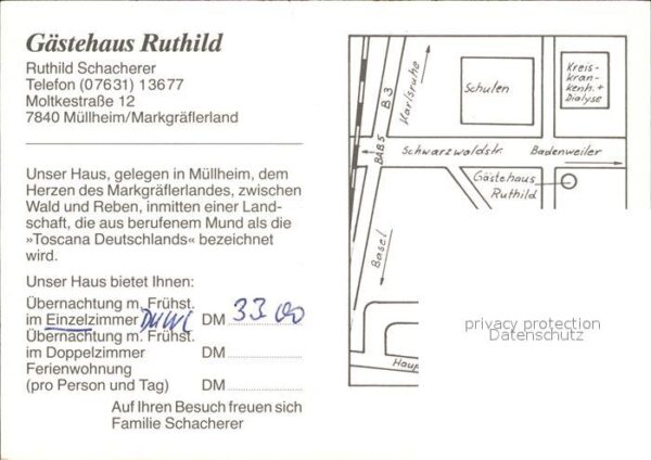 Muellheim Baden Gästehaus Ruthild – Bild 2
