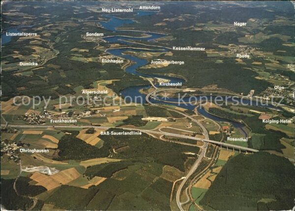 Biggesee Panoramakarte Rosenthal Olpe Kirchesohl