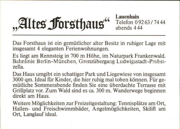Lauenhain Altes Forsthaus