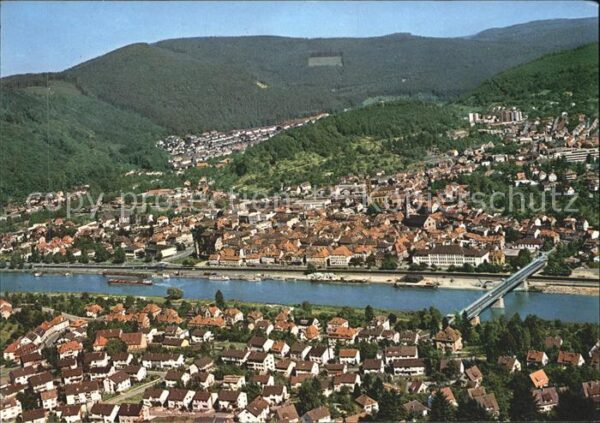 Eberbach Neckar Fliegeraufnahme Teilansicht Brücke
