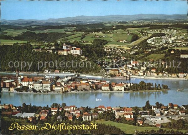 Passau Fliegeraufnahme Inn Ilz Donau