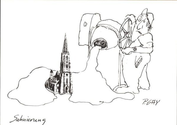Freiburg Breisgau Künstlerkarte P. Gay Sahnierung Münster