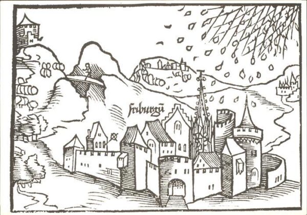 Freiburg Breisgau nach einem Holzschnitt Gregorius Reisch