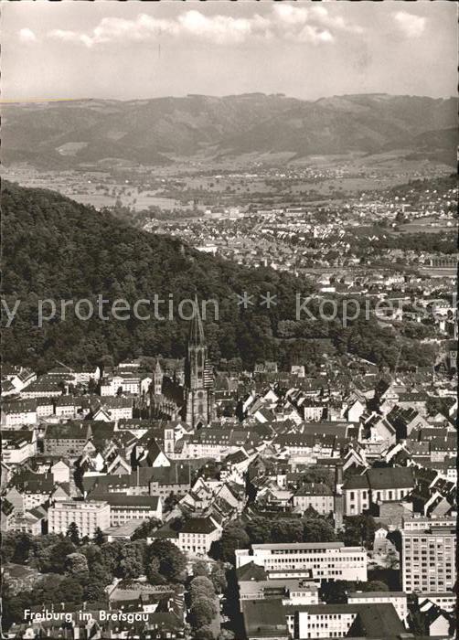 Freiburg Breisgau Fliegeraufnahme Teilansicht Münster