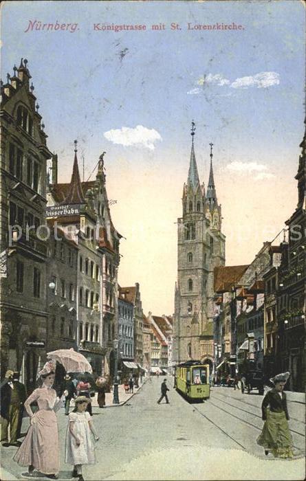 Nuernberg Königstrasse St. Lorenzkirche Strassenb