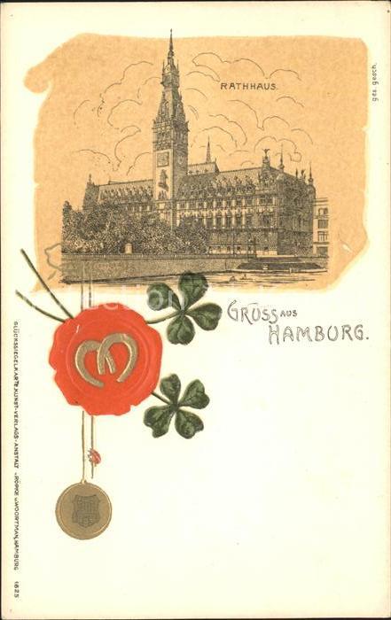 Hamburg Rathaus Siegel Hufeisen Kleeblatt