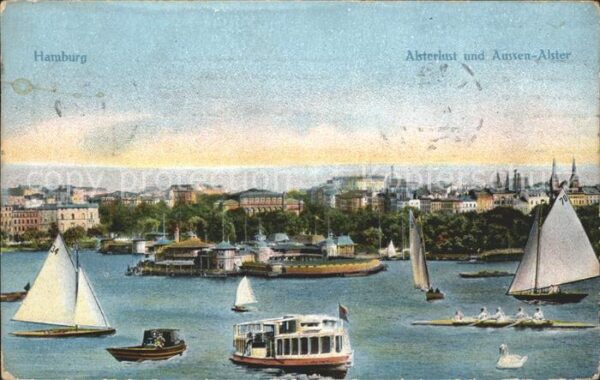 Hamburg Alsterlust Aussen-Alster Segelboote