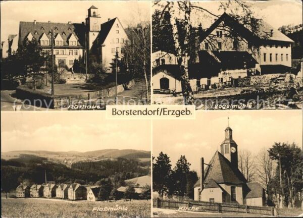 Borstendorf Rathaus Vogelmühle Flossmühle Kirche