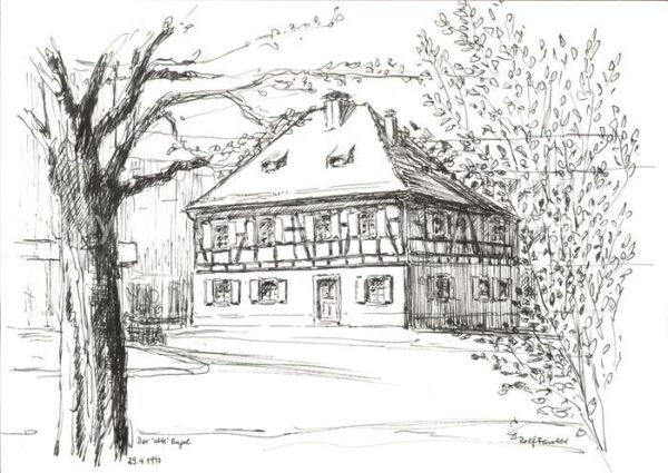Gundelfingen Breisgau Gasthaus Der Alte Engel Zeichnung Rolf