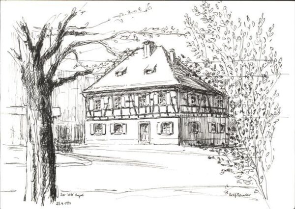 Gundelfingen Breisgau Gasthaus Der alte Engel Zeichnung Rolf