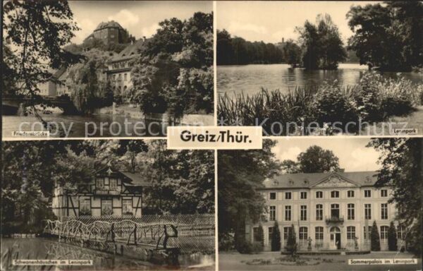 Greiz Thueringen Friedensbrücke Schwanenhäuschen Leninpa