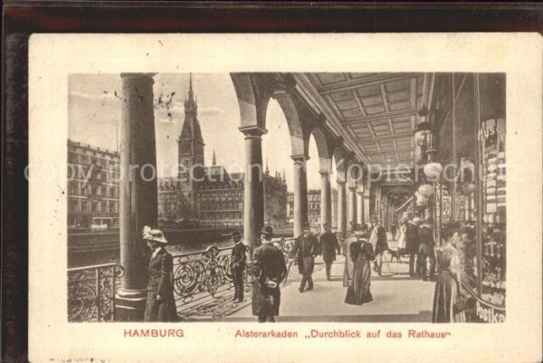 Hamburg Alsterarkaden Rathaus