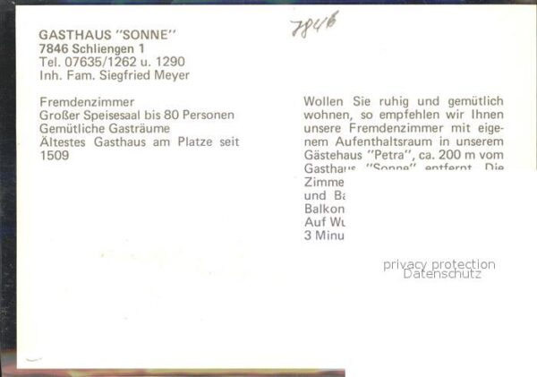 Schliengen Gasthaus zur Sonne Gasthaus Petra – Bild 2