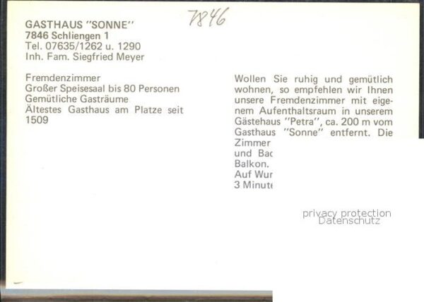 Schliengen Gasthaus zur Sonne Gästehaus Petra – Bild 2