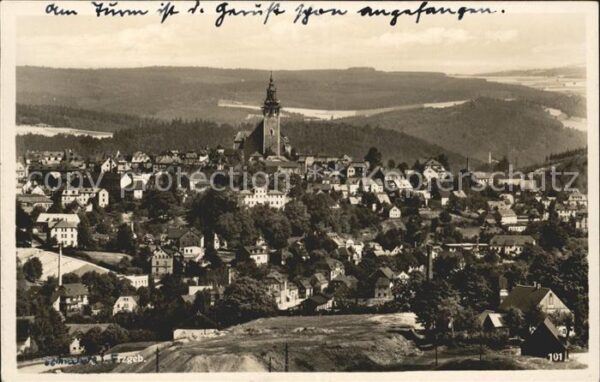 Schneeberg Erzgebirge Totalansicht