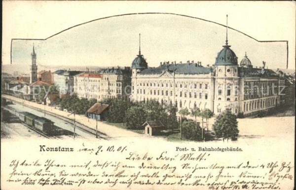 Konstanz Bodensee Post und Bahnhofsgebäude