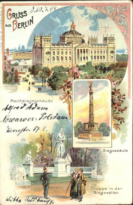 Berlin Reichtagsgebäude Siegessäule Gruppe in