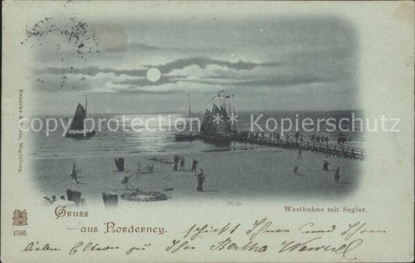 Norderney Nordseebad Westbühne mit Segler