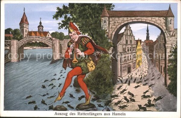 Hameln Weser Auszug des Rattenfängers aus Hameln