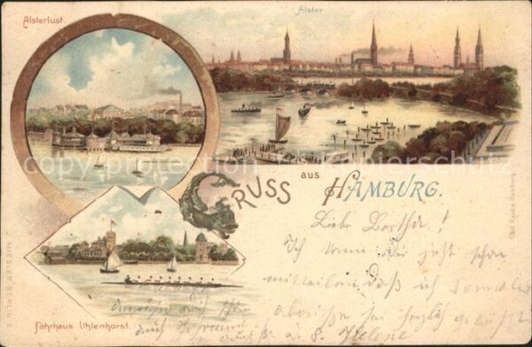 Hamburg Fährhaus Uhlenhorst Alster mit Alsterlu