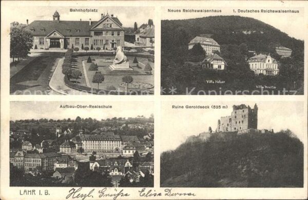 Lahr Schwarzwald Bahnhofplatz Dt Reichswaisenhaus Aufbau