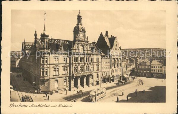 Pforzheim Marktplatz mit Rathaus