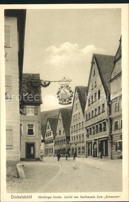 Dinkelsbuehl Nördlinger Strasse mit Wirtshausschild