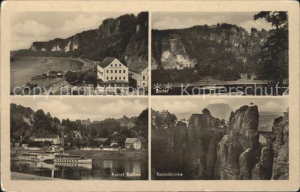 Rathen Saechsische Schweiz Bastei Strandpartie Basteibrücke