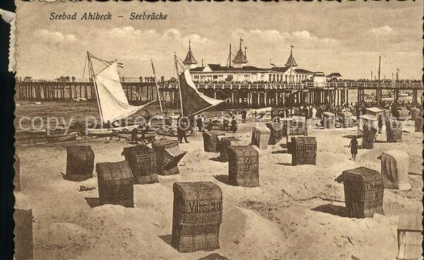 Ahlbeck Ostseebad Seebrücke Strandkörbe