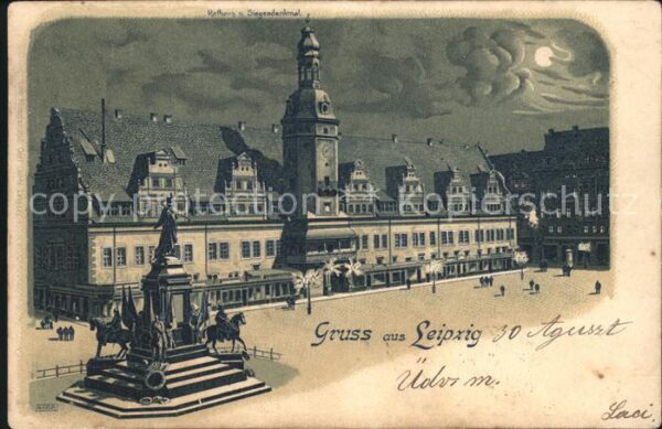 Leipzig Rathaus mit Siegesdenkmal