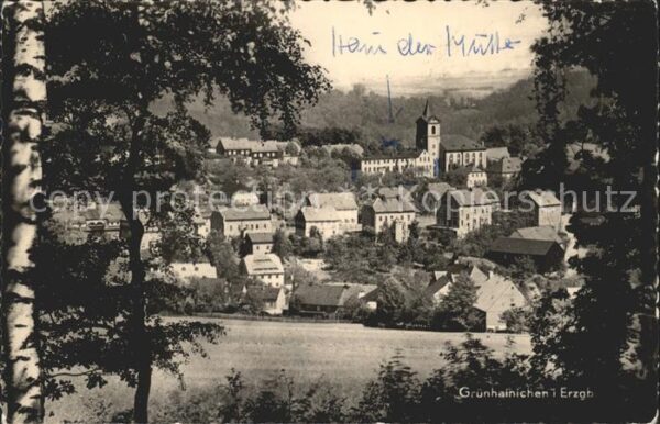 Gruenhainichen Erzgebirge Ortsblick