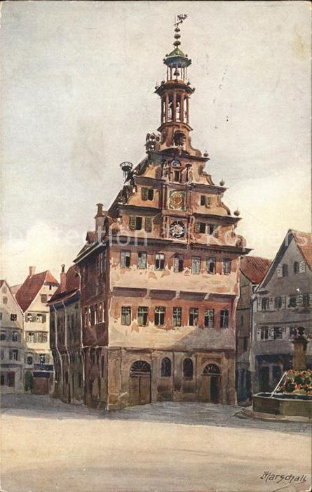 Esslingen Neckar Altes Rathaus Künstlerkarte Marschall