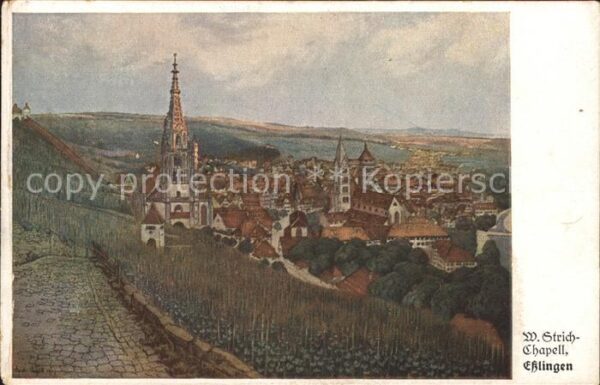 Esslingen Neckar Künstlerkarte Walter Strich-Chapell