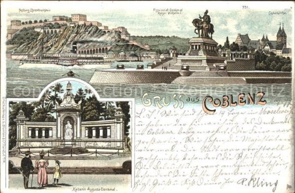Koblenz Rhein Kaiserin Augusta-Denkmal Provinzial-Den