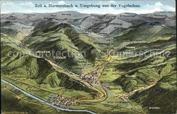 Zell Harmersbach Vogelschau Stöcken Lindach Almend
