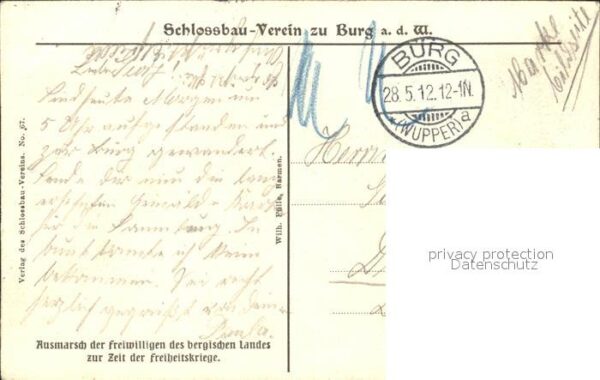 Burg Wupper Ausmarsch Freiheitskrieg Schlossbau-Ver – Bild 2